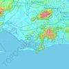 Mapa topográfico Zona Oeste do Rio de Janeiro, altitud, relieve