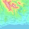 Mapa topográfico Baní, altitud, relieve