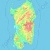 Mapa topográfico Cerdeña, altitud, relieve