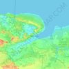 Mapa topográfico Matanzas, altitud, relieve