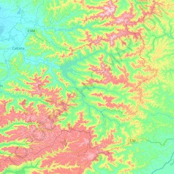 Mapa topográfico Bolívar, altitud, relieve