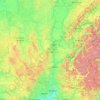 Mapa topográfico Auvergne-Rhône-Alpes, altitud, relieve