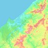 Mapa topográfico Jama, altitud, relieve