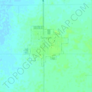 Mapa topográfico Tampico, altitud, relieve