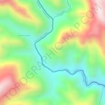 Mapa topográfico Río Sumpul, altitud, relieve