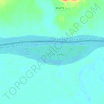 Mapa topográfico Rio Guaporé (Brasil) / Rio Itenez (Bolivia), altitud, relieve