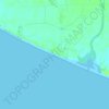 Mapa topográfico Playa Las Hojas, altitud, relieve