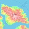 Mapa topográfico Bylot Island, altitud, relieve