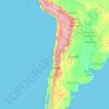 Mapa topográfico Región de Valparaíso, altitud, relieve