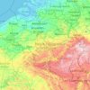 Mapa topográfico Bélgica, altitud, relieve