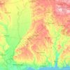 Mapa topográfico Misisipi, altitud, relieve