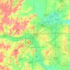 Mapa topográfico Tulsa, altitud, relieve