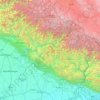 Mapa topográfico Uttarakhand, altitud, relieve