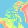 Mapa topográfico Nunavut, altitud, relieve