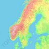 Mapa topográfico Suecia, altitud, relieve